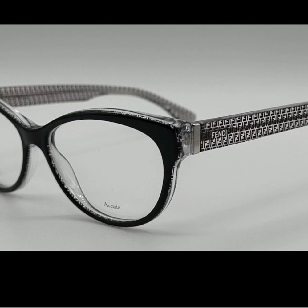 FENDI FF0109 6ZV Italy Black Polish/Clear Designer Eyeglasses Frame 54-15-140 B1
